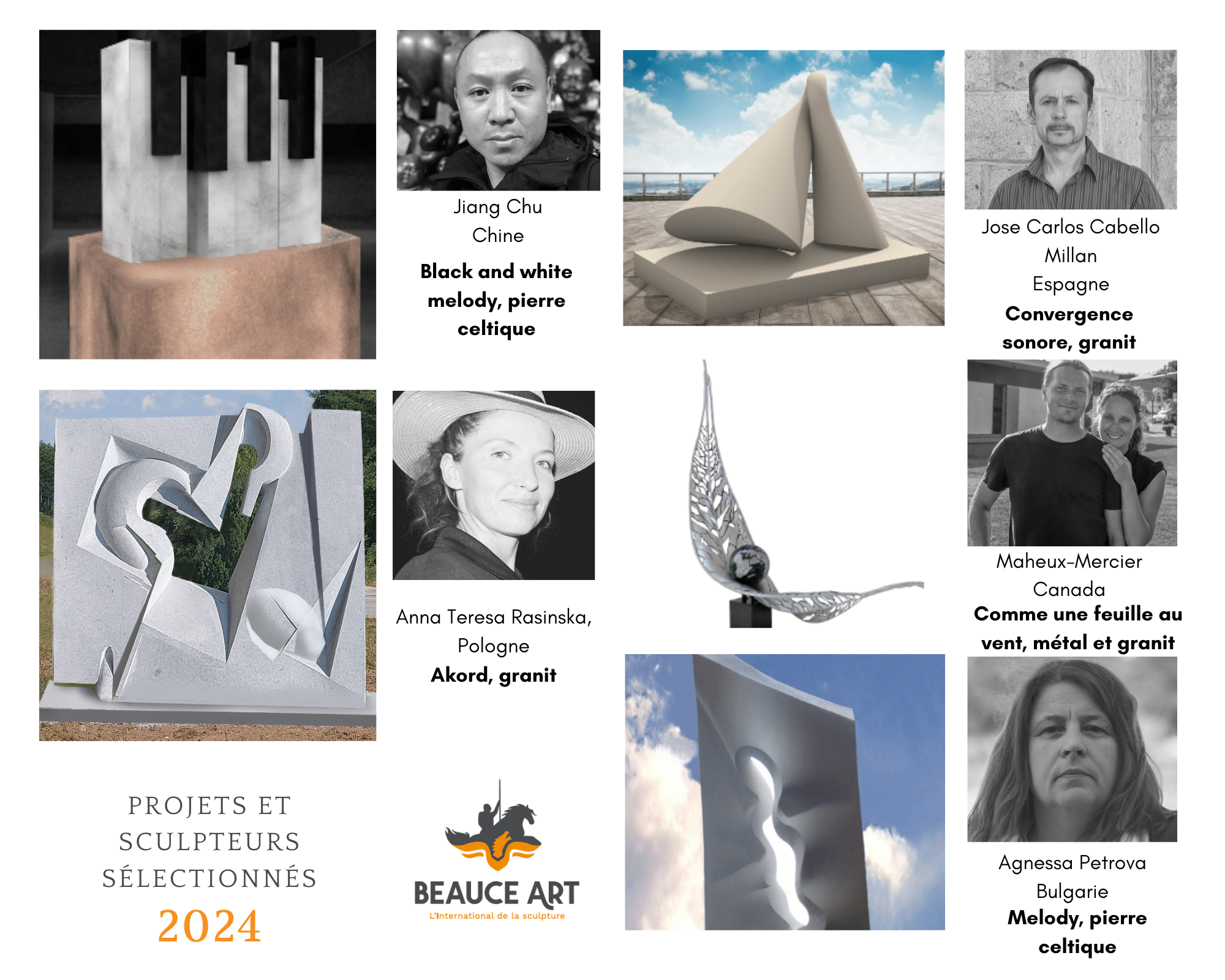 Artistes et sculptures sélectionnées 2024